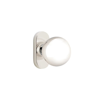 Emtek Orb Knob with Oval Stretto 1-1/2" x 3" in Polished Nickel