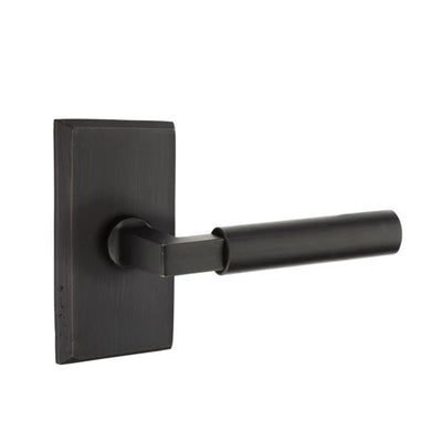 Emtek Bryce Lever with #3 Rosette in Medium Bronze