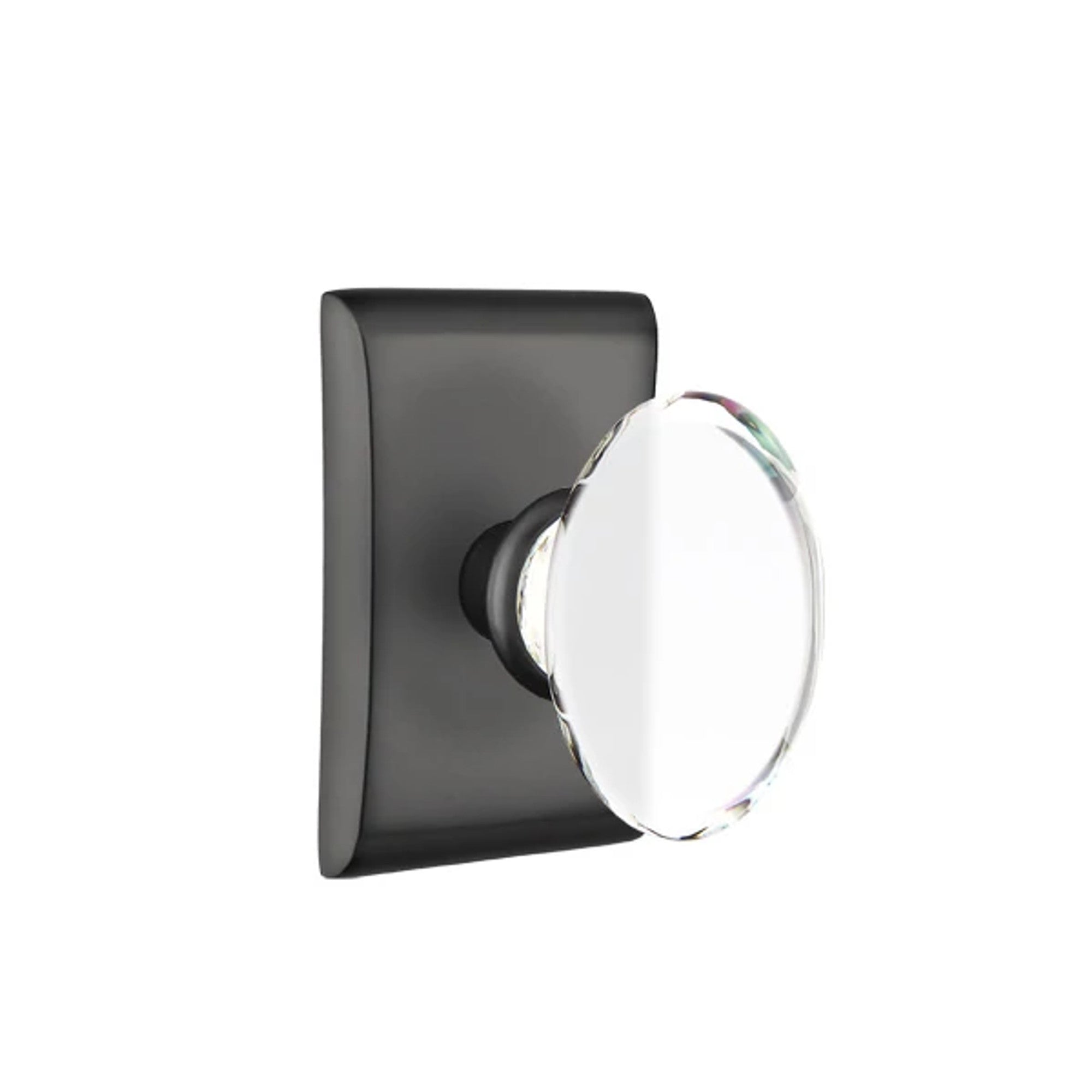 Emtek Hampton Knob with Neos Rosette in Flat Black