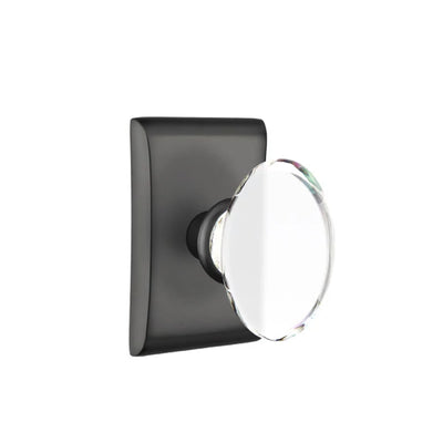 Emtek Hampton Knob with Neos Rosette in Flat Black