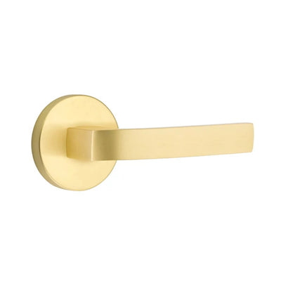 Emtek Breslin Lever with Disk Rosette in Satin Brass