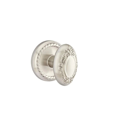 Emtek Victoria Knob with Rope Rosette in Satin Nickel