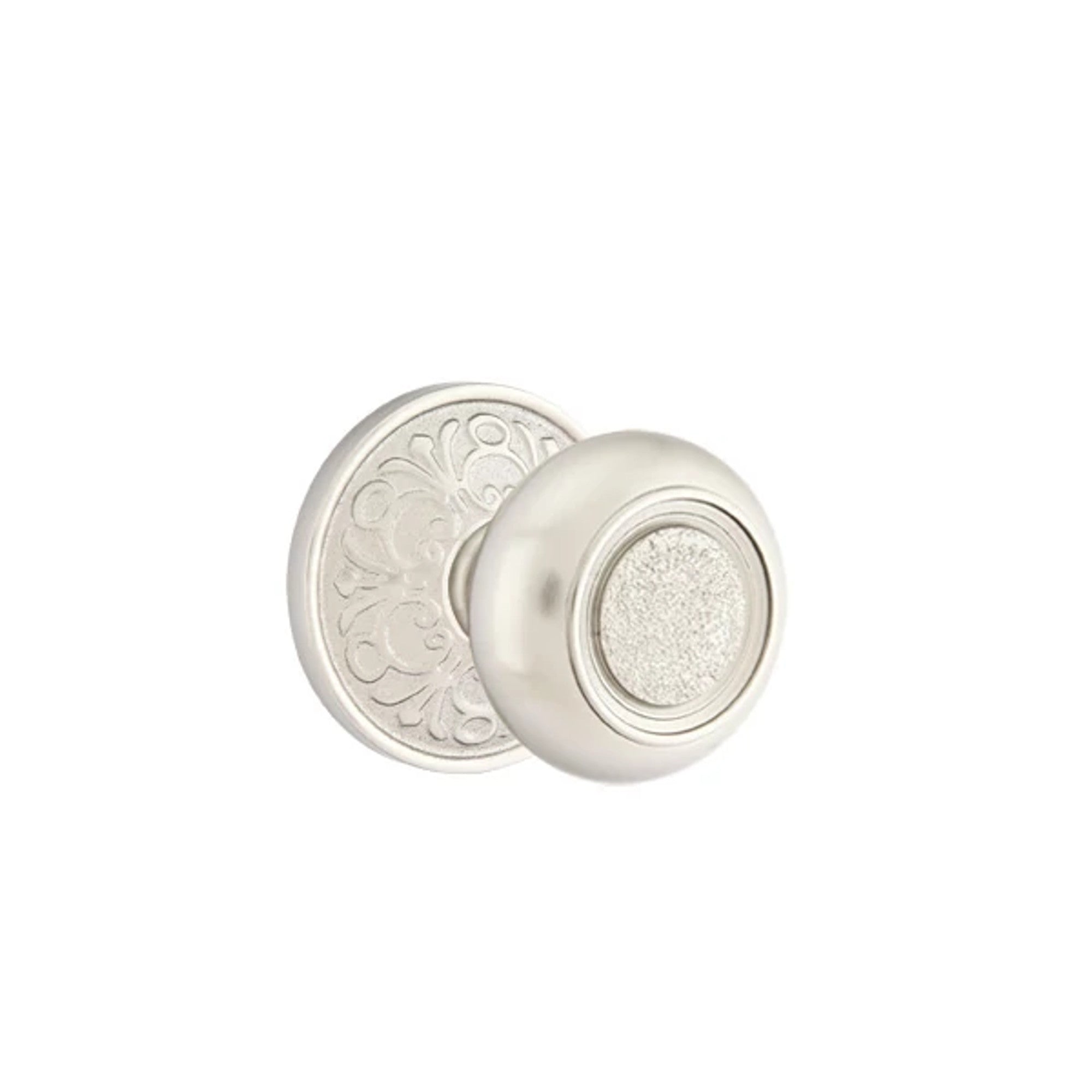 Emtek Belmont Knob with Lancaster Rosette in Satin Nickel