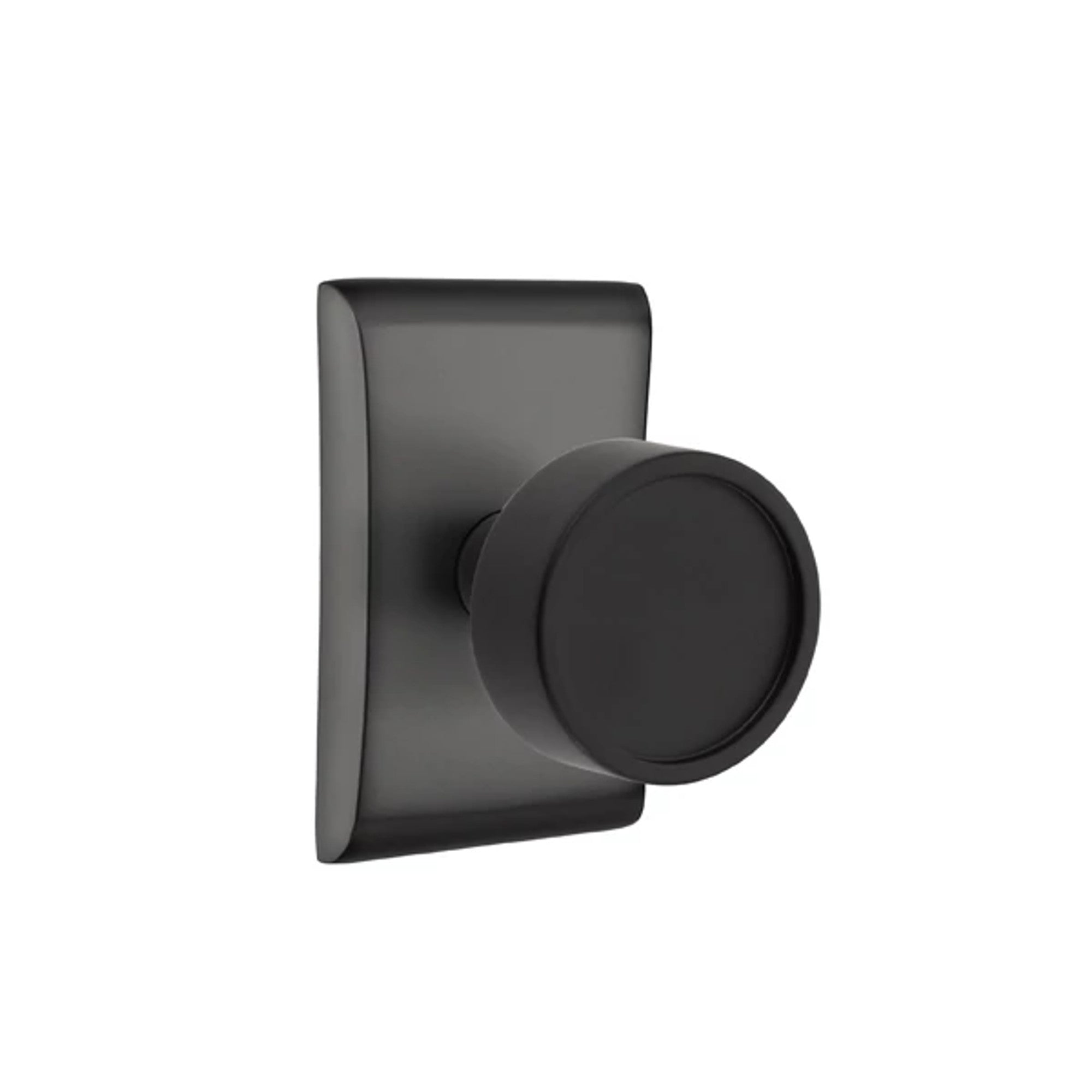 Emtek Verve Knob with Neos Rosette in Flat Black