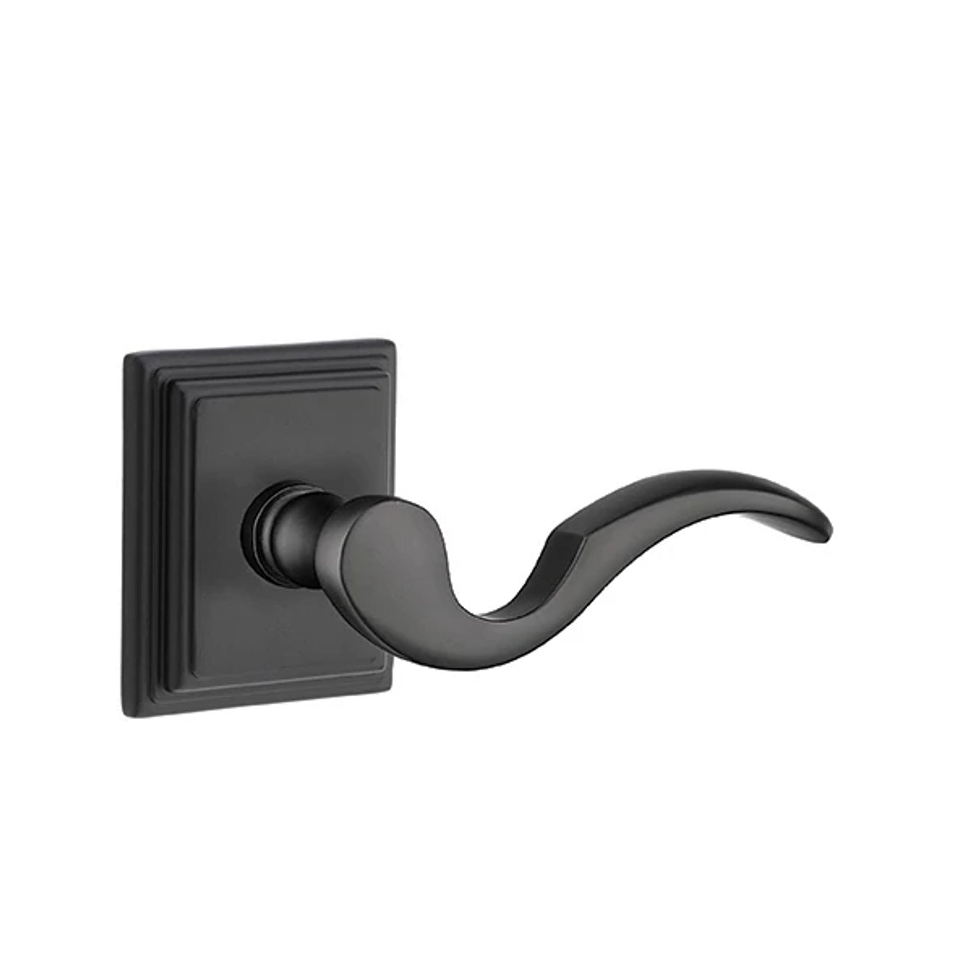 Emtek Cortina Lever with Wilshire Rosette in Flat Black