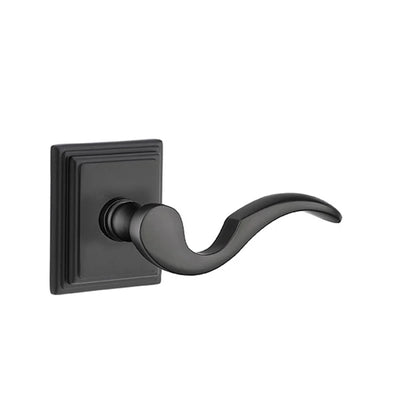 Emtek Cortina Lever with Wilshire Rosette in Flat Black