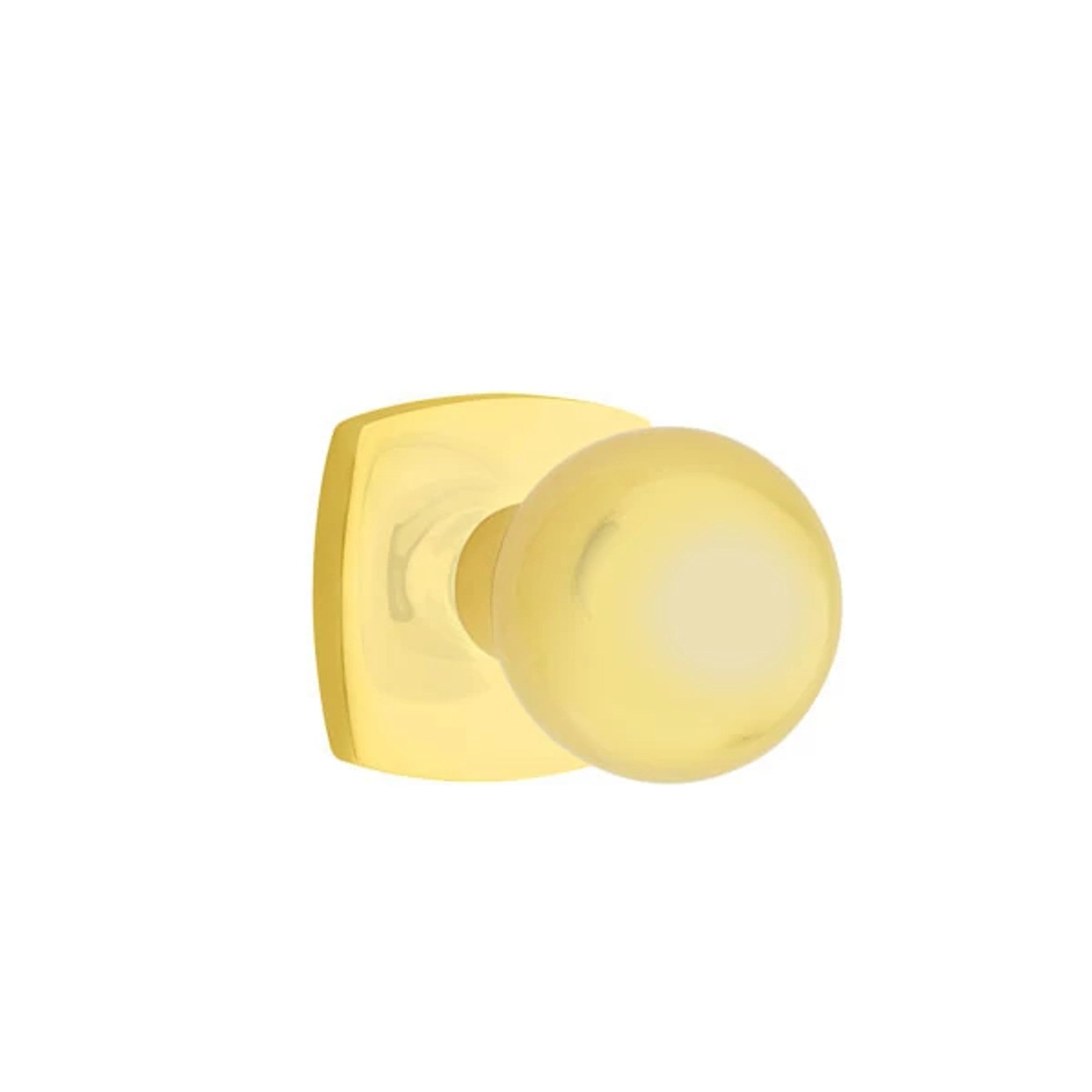 Emtek Orb Knob with Urban Modern Rosette in Unlacquered Brass