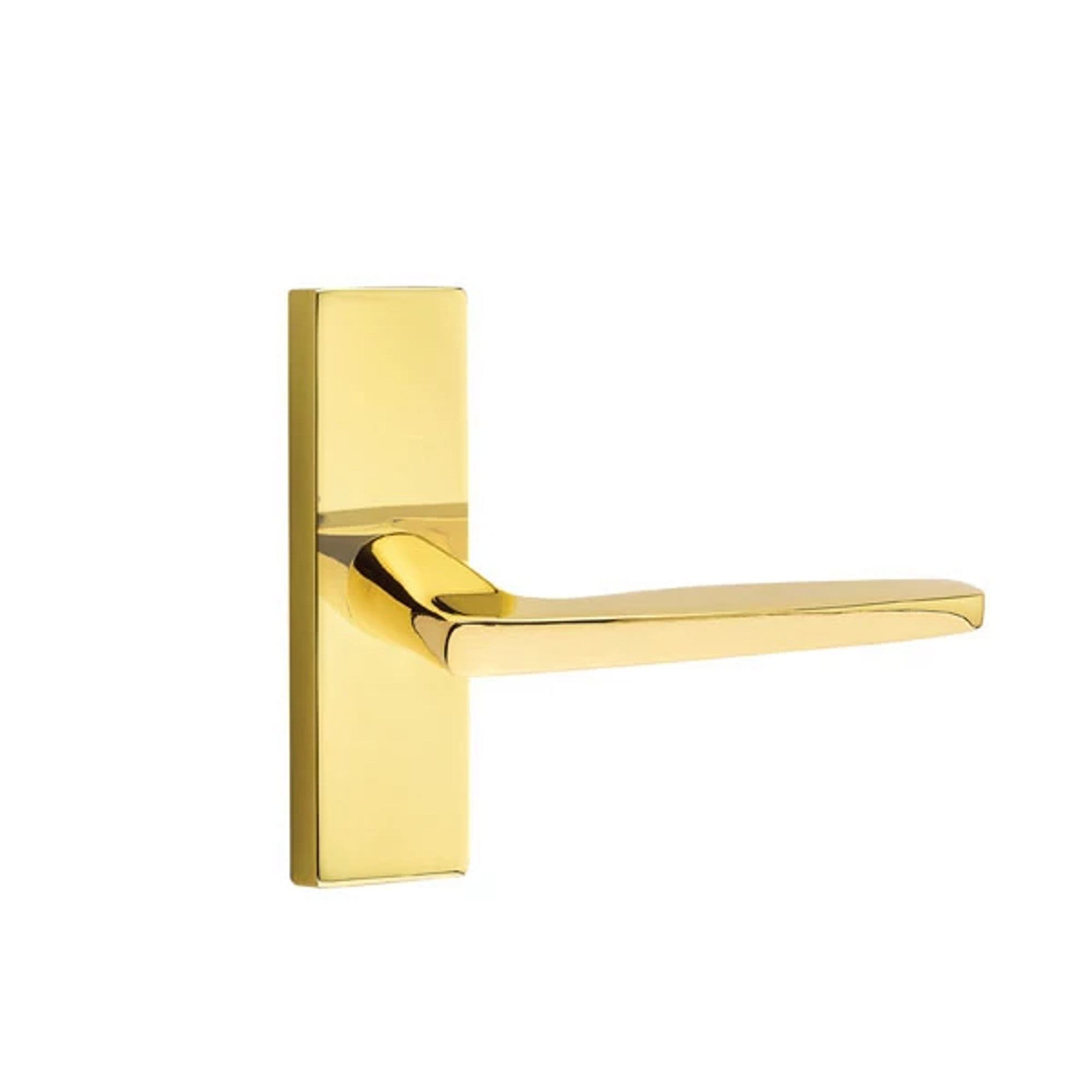Emtek Hermes Lever with Stretto 1-1/2" x 5" in Unlacquered Brass