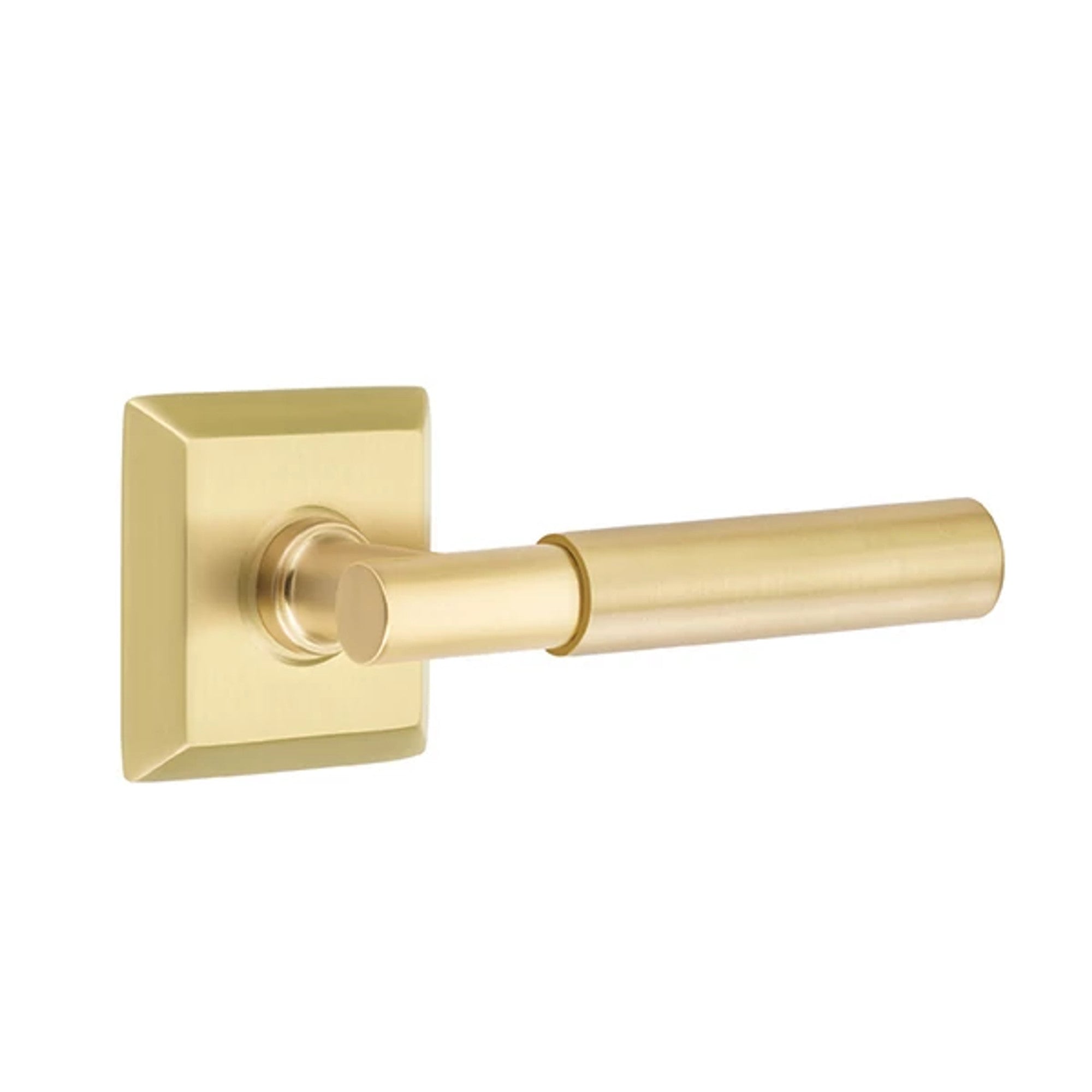 Emtek Myles Lever with Quincy Rosette in Satin Brass