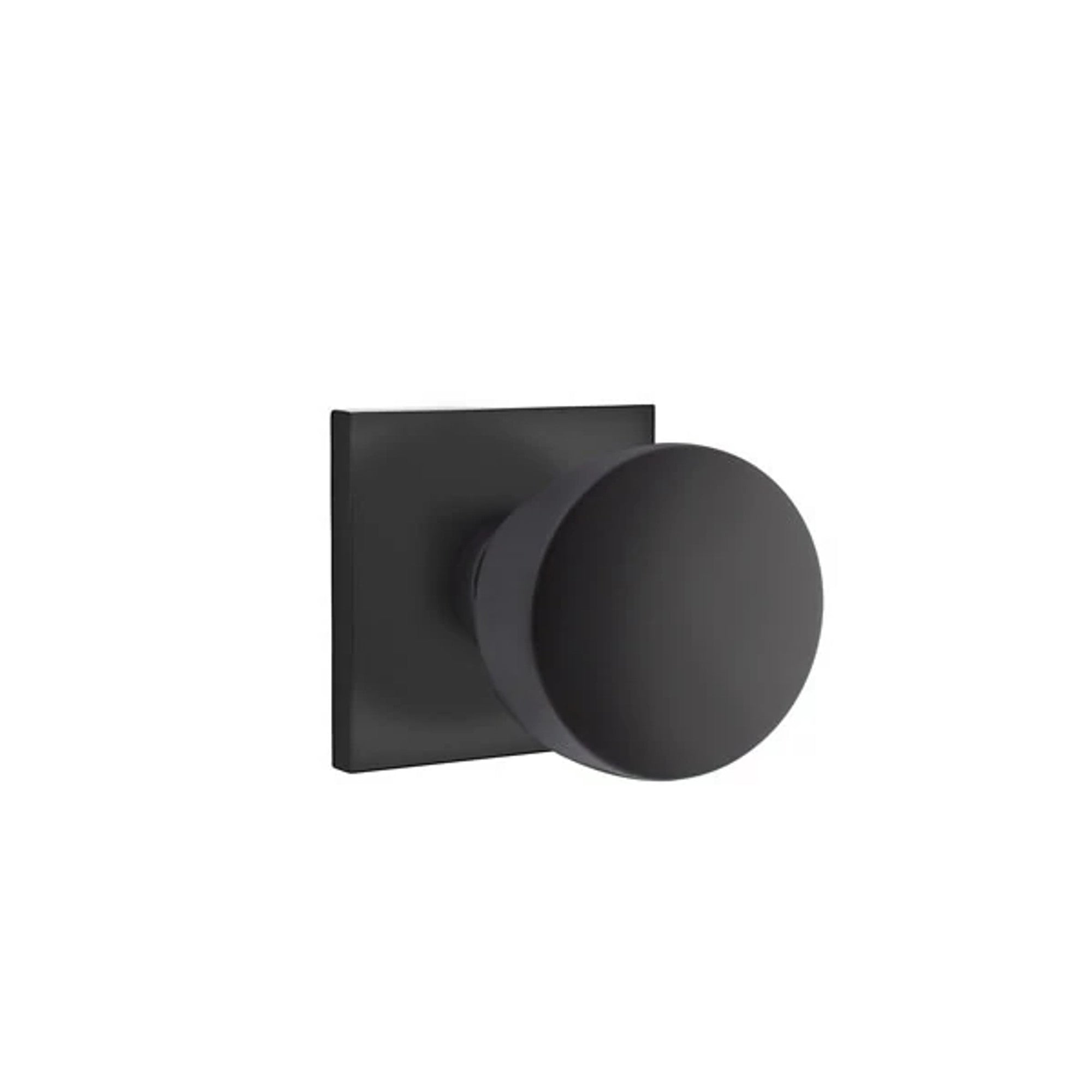 Emtek Laurent Knob with Square Rosette in Flat Black