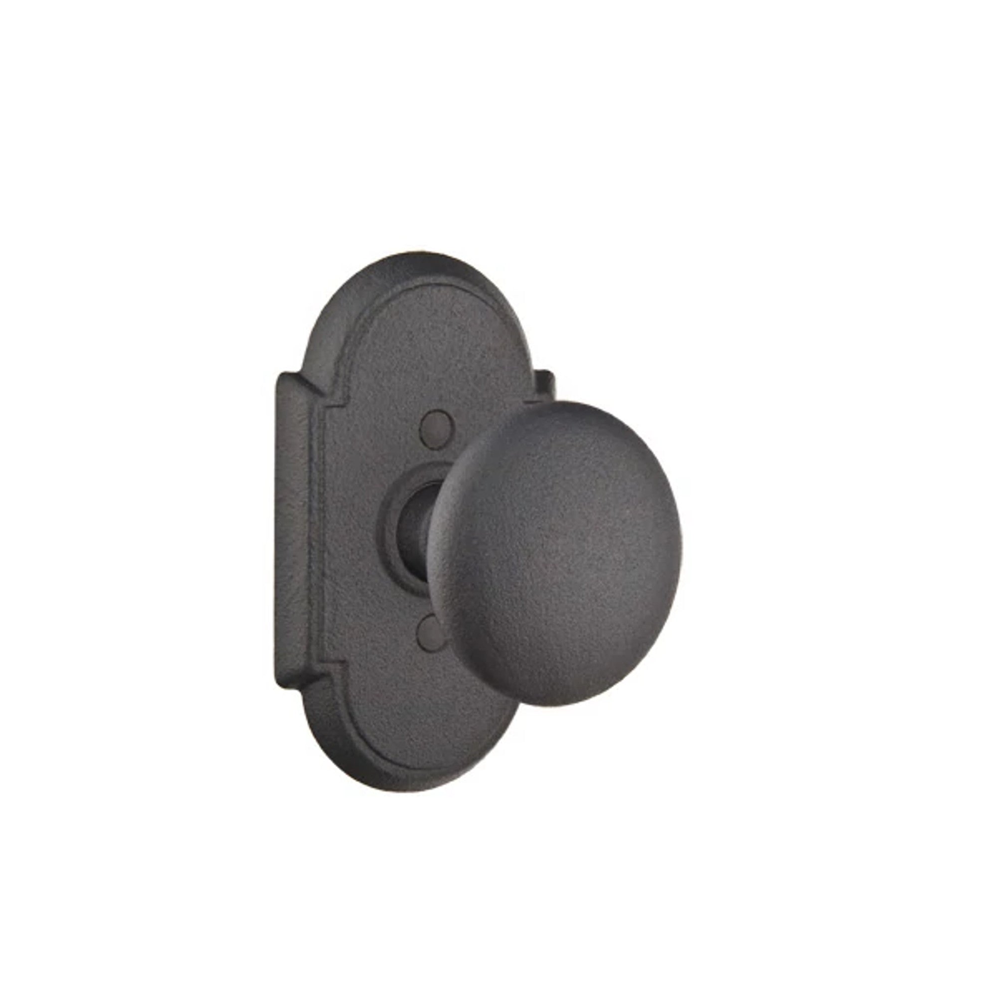 Emtek Jamestown Knob with #1 Rosette in Flat Black Steel