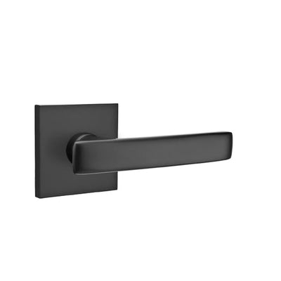 Emtek Geneva Lever with Square Rosette in Flat Black