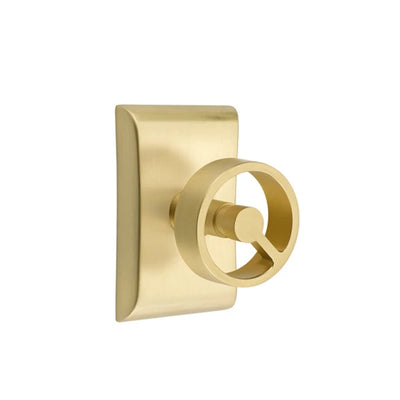 Emtek Spoke Knob with Neos Rosette in Satin Brass