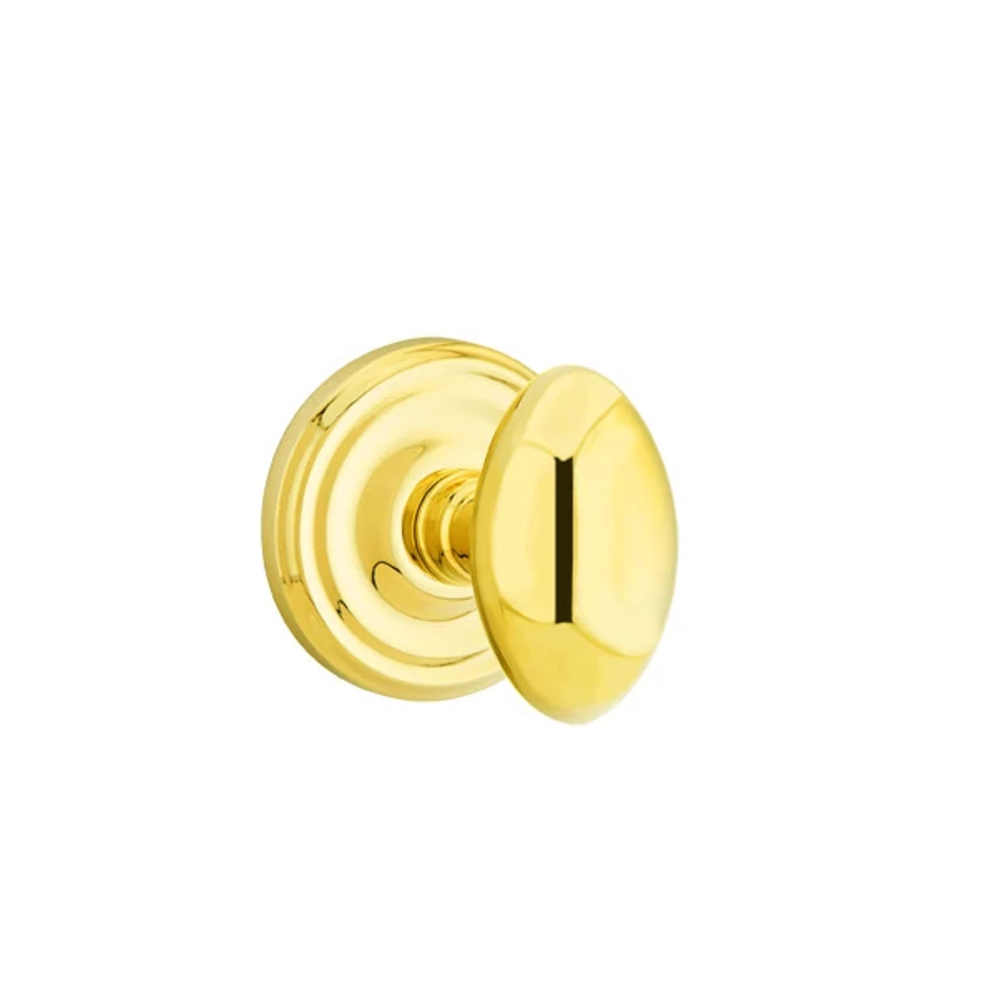 Emtek Egg Knob with Regular Rosette in Polished Brass
