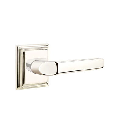 Emtek Milano Lever with Wilshire Rosette in Polished Nickel