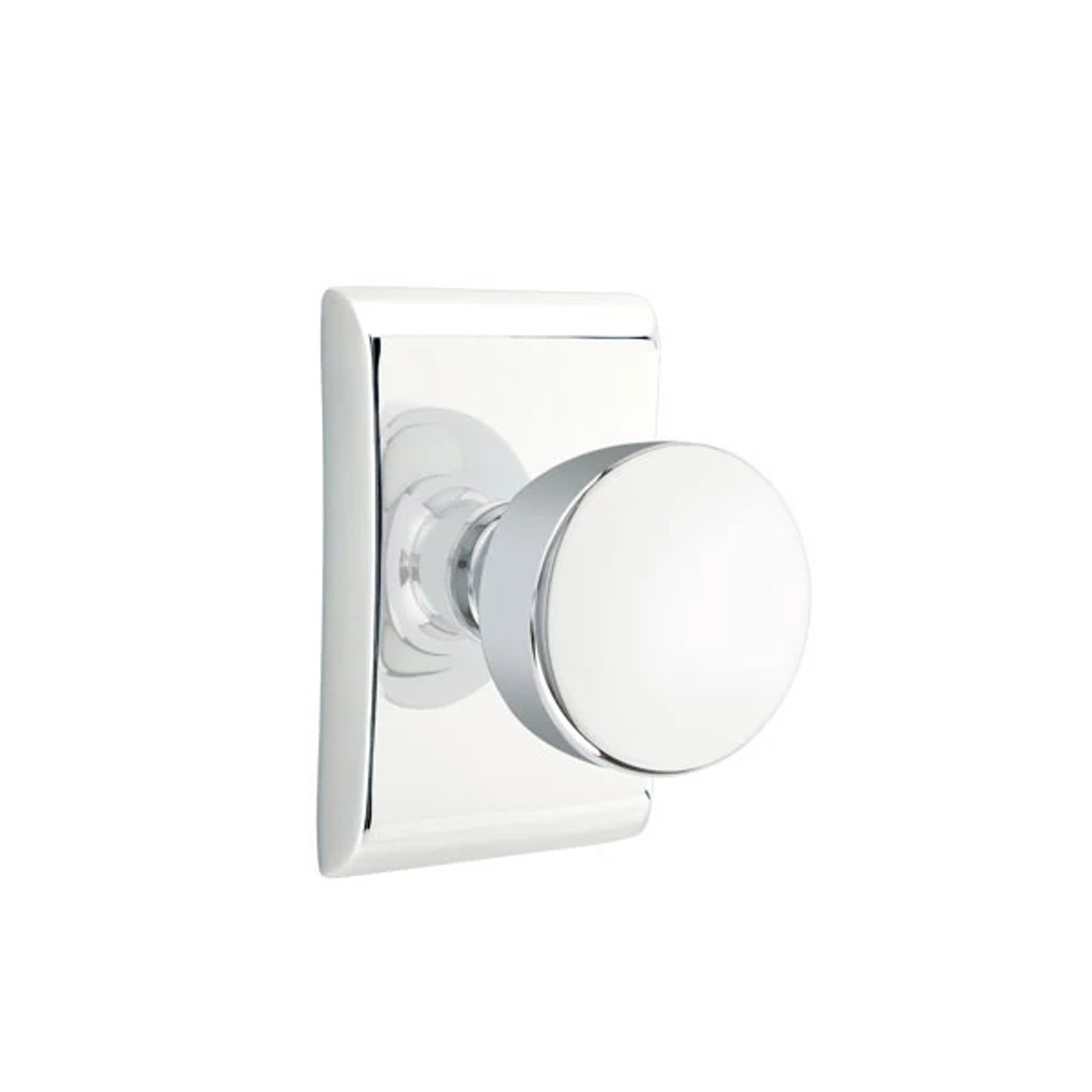 Emtek Laurent Knob with Neos Rosette in Polished Chrome