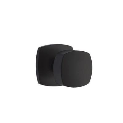 Emtek Freestone Knob with Urban Modern Rosette in Flat Black