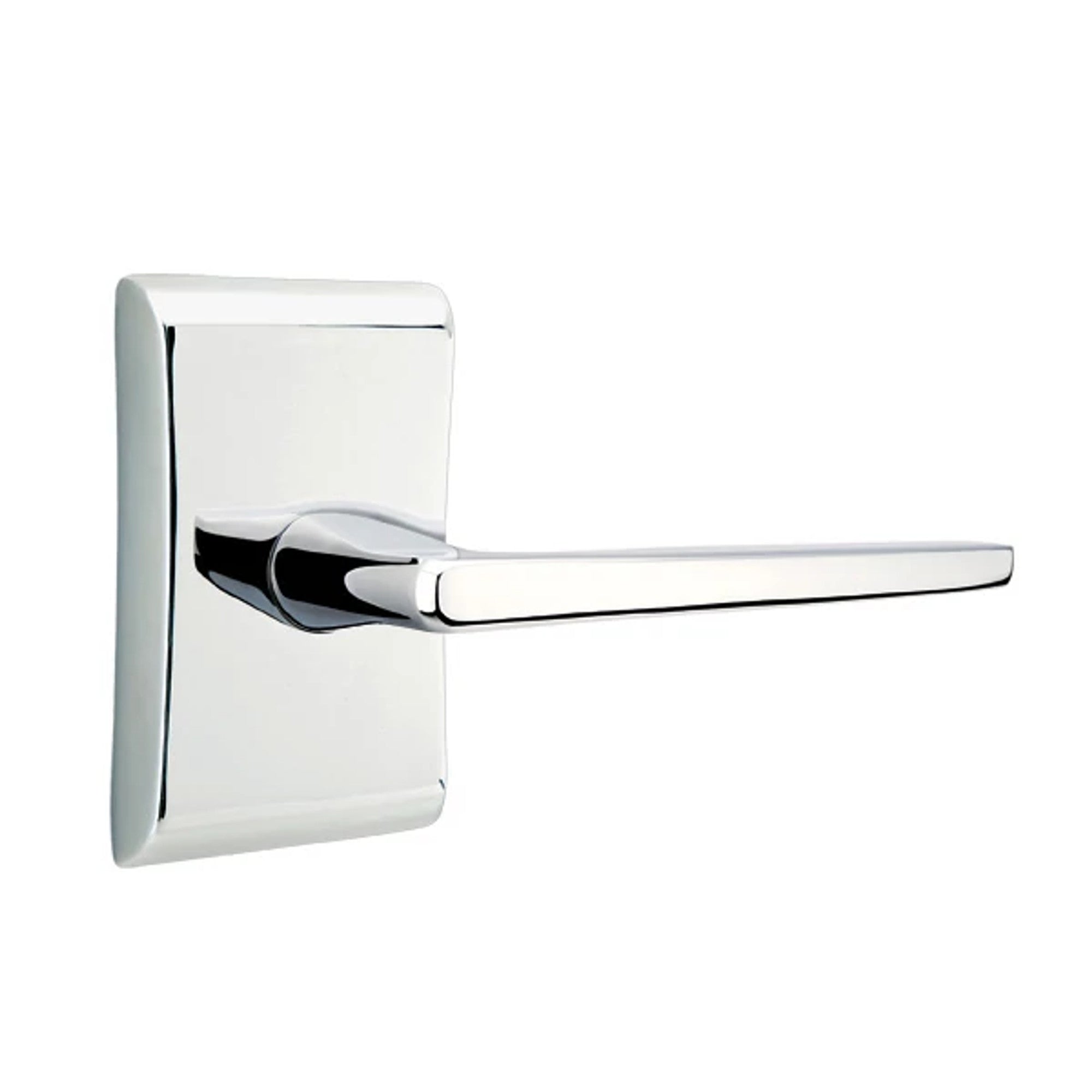 Emtek Hermes Lever with Neos Rosette in Polished Chrome