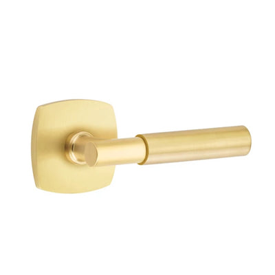 Emtek Myles Lever with Urban Modern Rosette in Satin Brass
