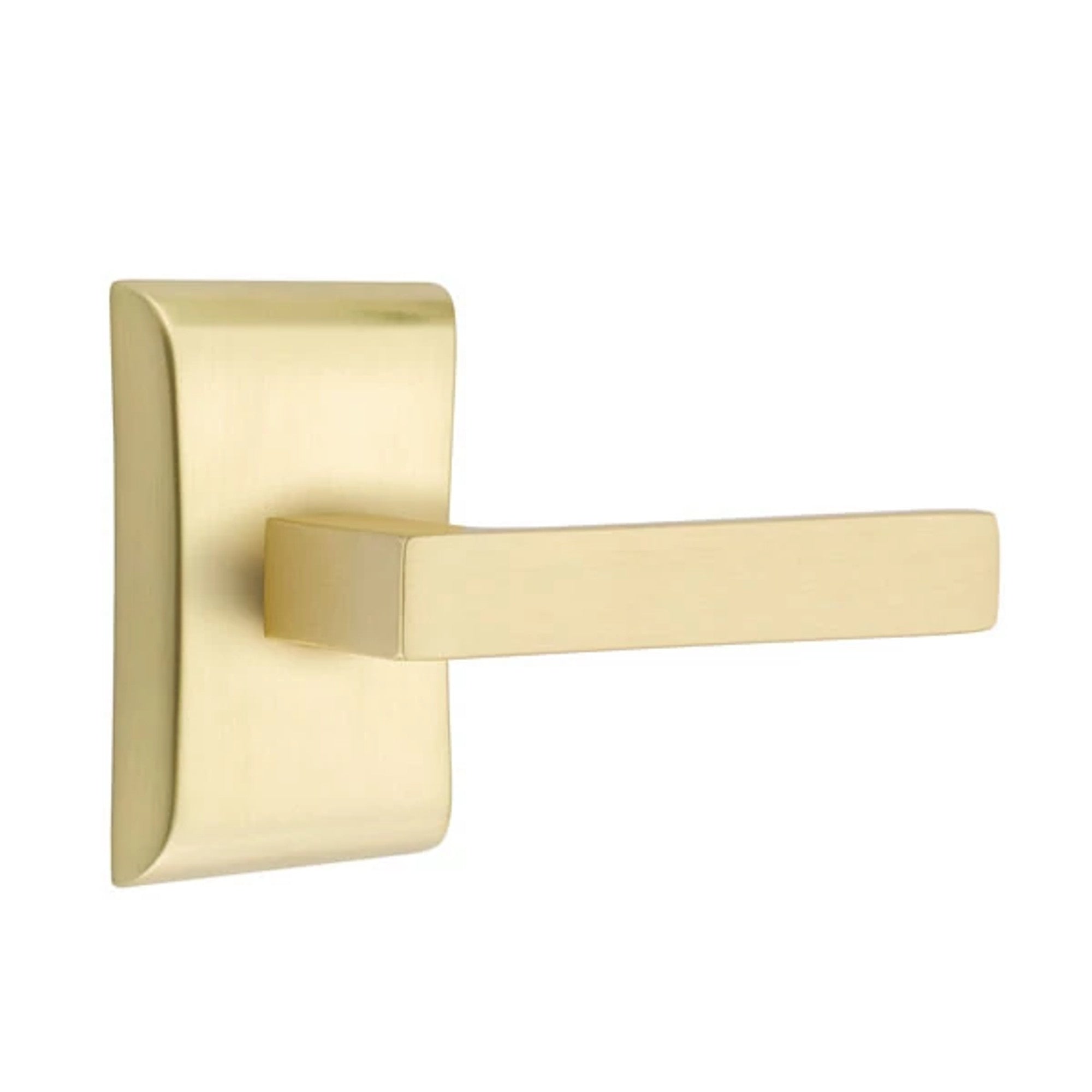 Emtek Dumont Lever with Neos Rosette in Satin Brass