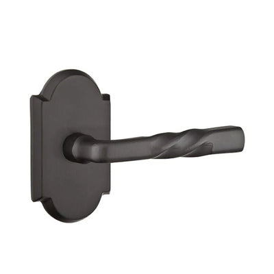 Emtek Montrose Lever with #1 Rosette in Flat Black Bronze
