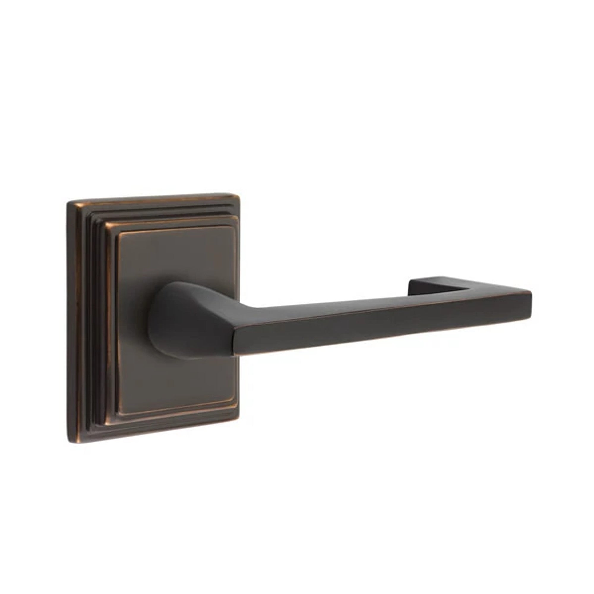 Emtek Argos Lever with Wilshire Rosette in Oil Rubbed Bronze