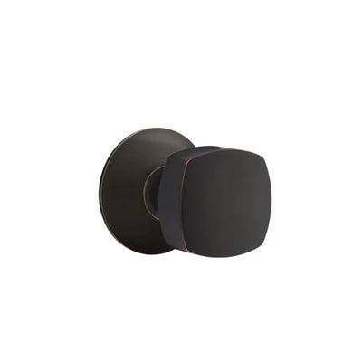 Emtek Freestone Knob with Modern Rosette in Oil Rubbed Bronze