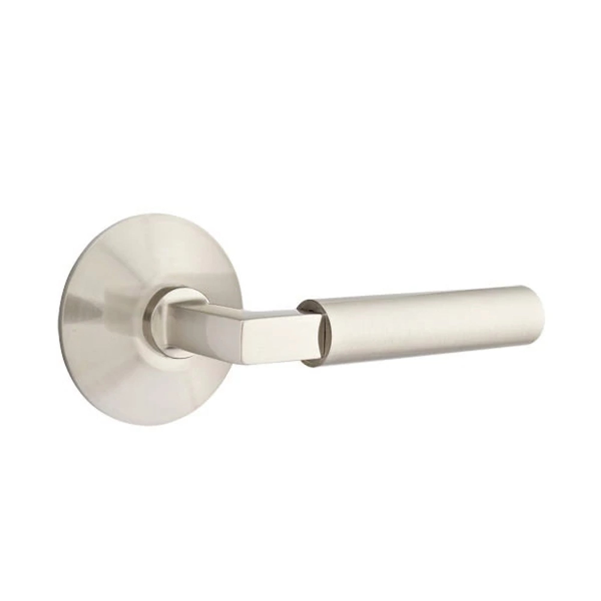 Emtek Hercules Lever with Modern Rosette in Satin Nickel
