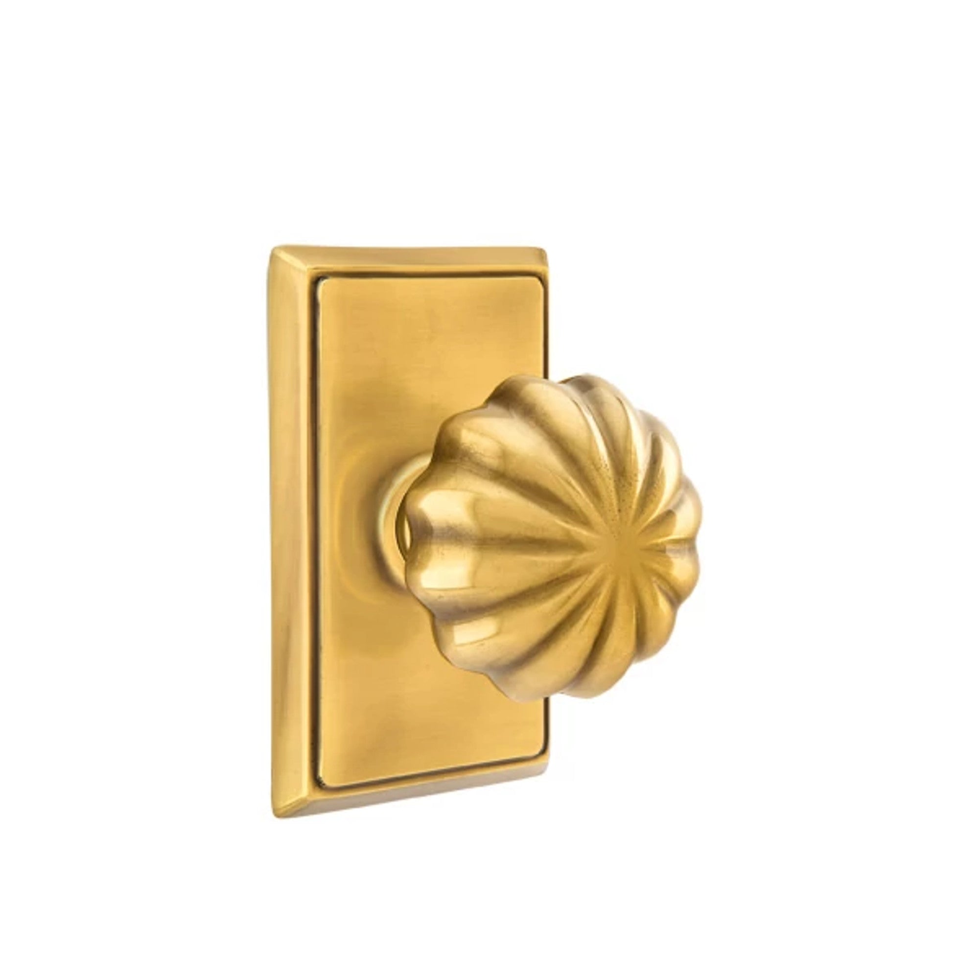 Emtek Melon Knob with Rectangular Rosette in French Antique