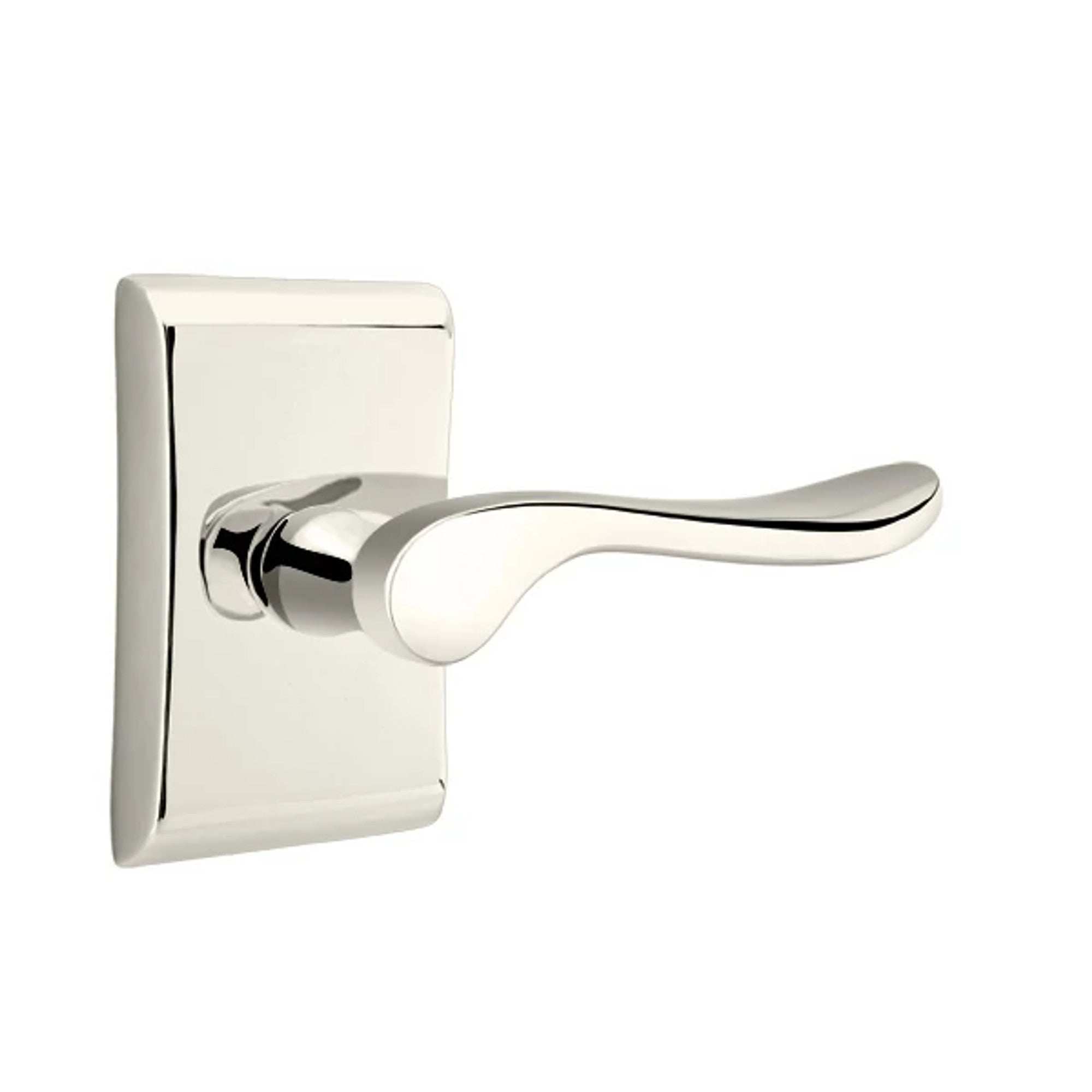 Emtek Luzern Lever with Neos Rosette in Polished Nickel