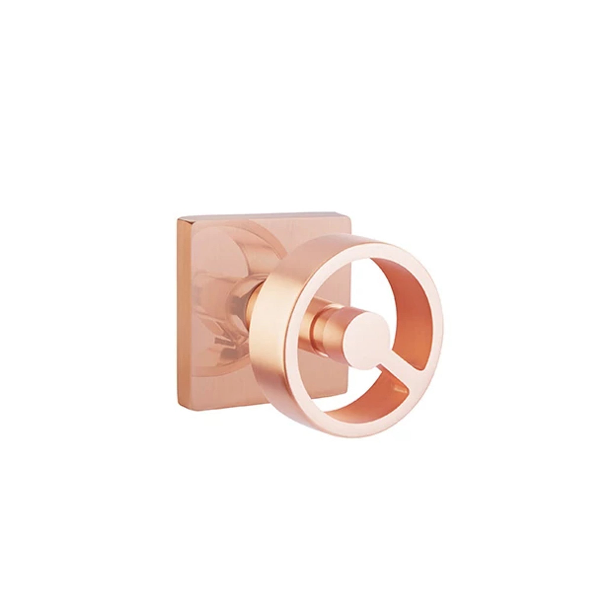 Emtek Spoke Knob with Square Rosette in Satin Rose Gold