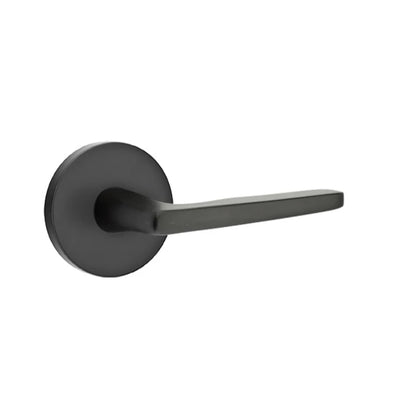 Emtek Hermes Lever with Disk Rosette in Flat Black