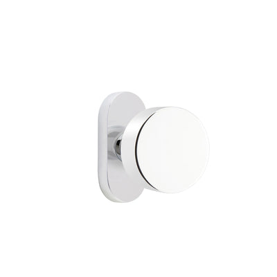 Emtek Round Knob with Oval Stretto 1-1/2" x 3" in Polished Chrome