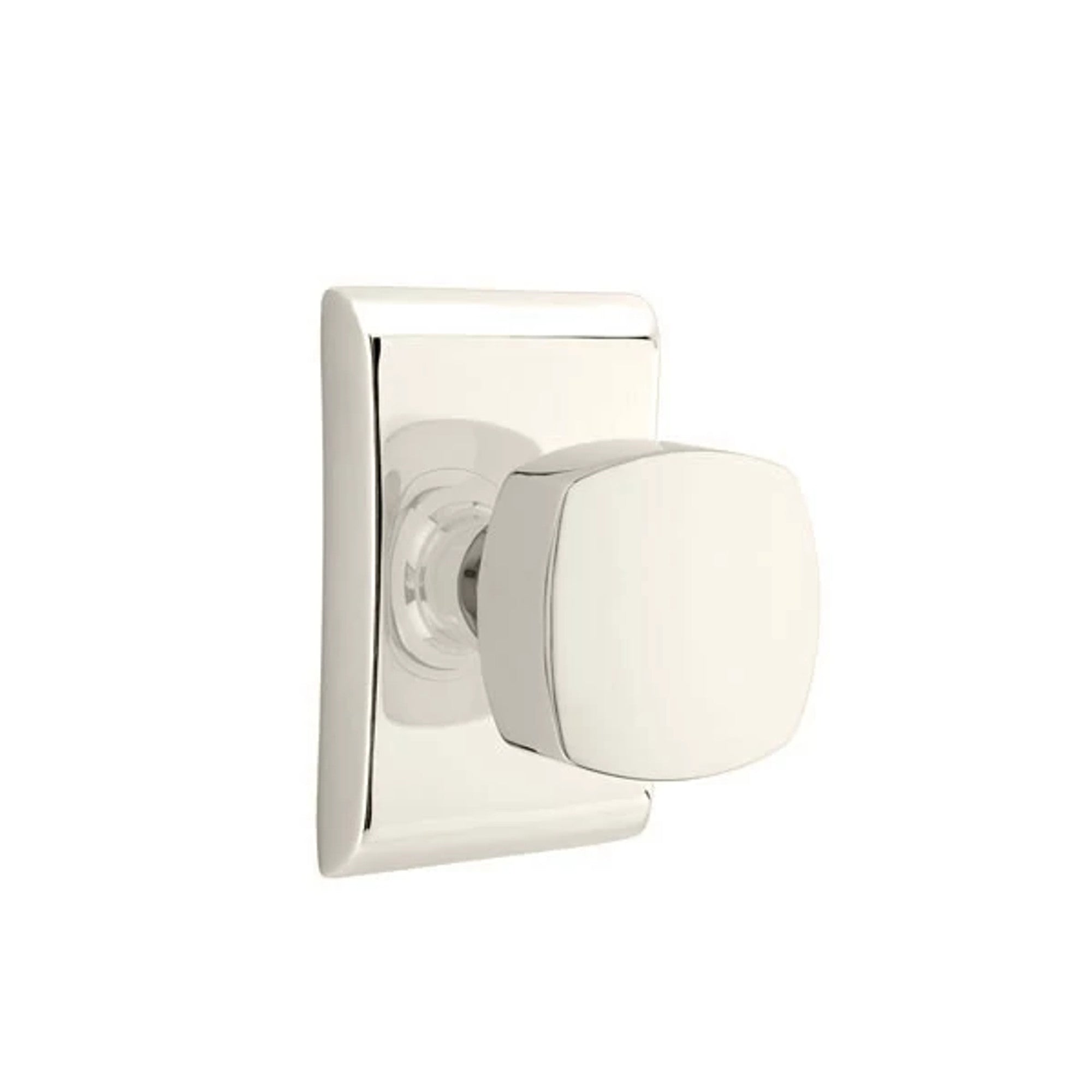 Emtek Freestone Knob with Neos Rosette in Polished Nickel