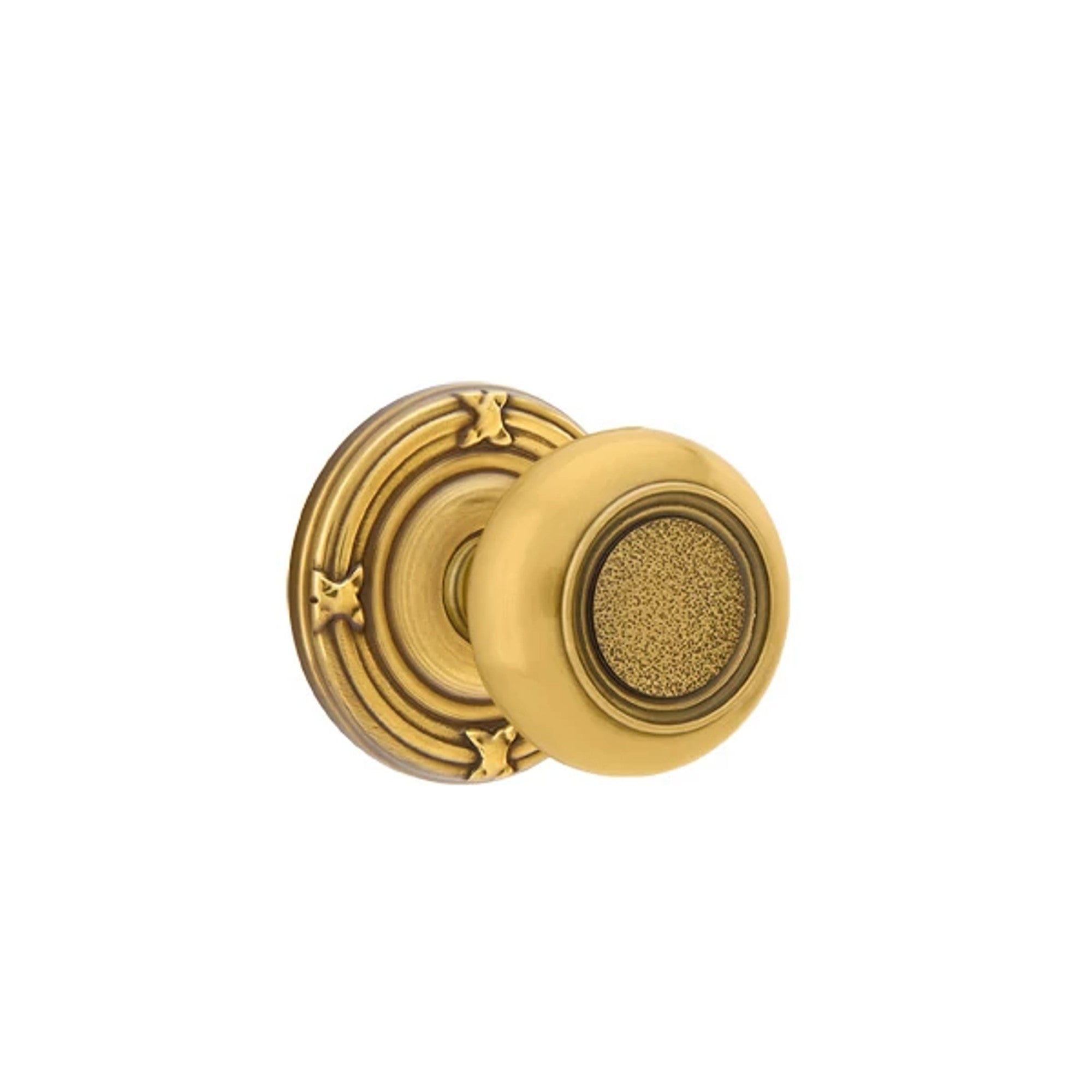 Emtek Belmont Knob with Ribbon & Reed Rosette in French Antique