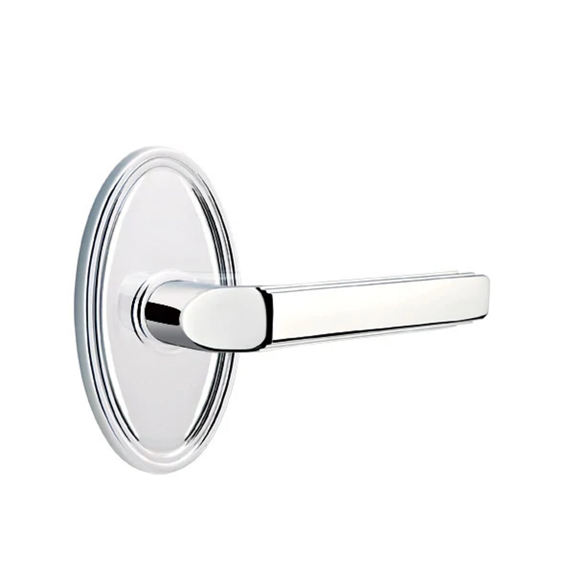 Emtek Milano Lever with Oval Rosette in Polished Chrome