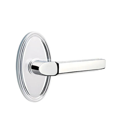 Emtek Milano Lever with Oval Rosette in Polished Chrome