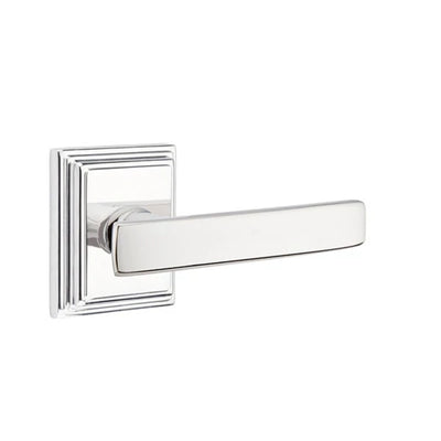 Emtek Geneva Lever with Wilshire Rosette in Polished Chrome