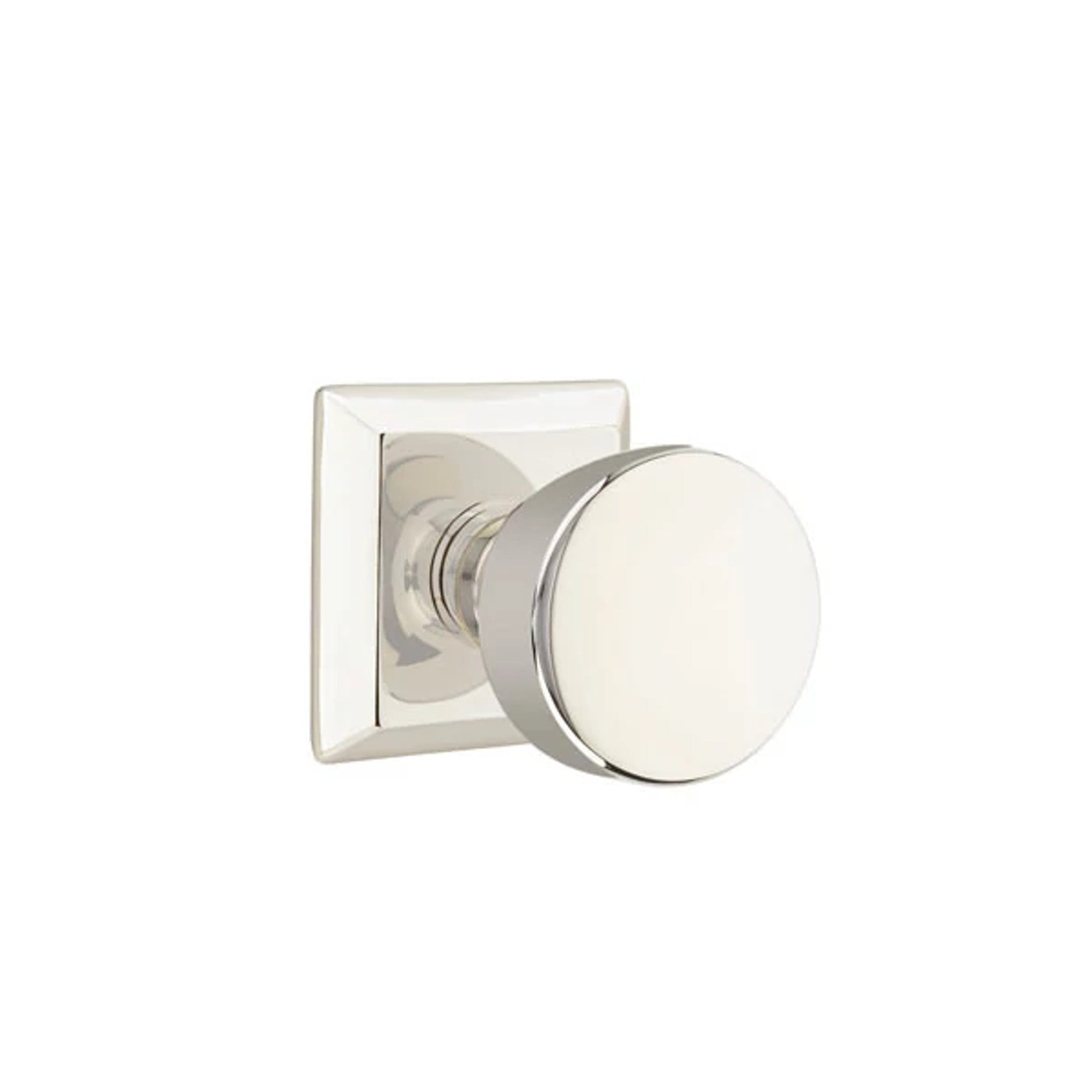Emtek Laurent Knob with Quincy Rosette in Polished Nickel