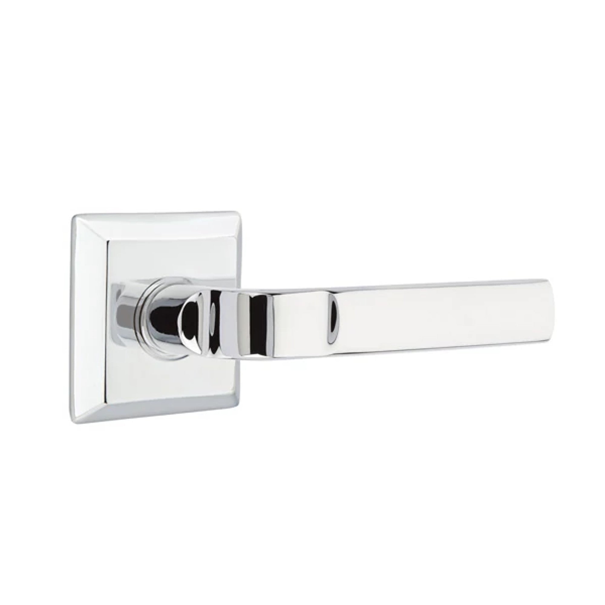 Emtek Aston Lever with Quincy Rosette in Polished Chrome