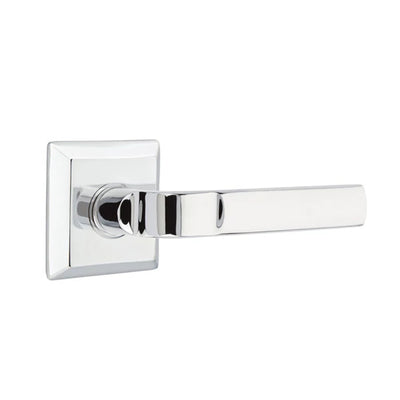 Emtek Aston Lever with Quincy Rosette in Polished Chrome