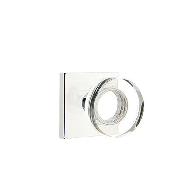 Emtek Modern Disc Glass Knob with Square Rosette in Polished Chrome