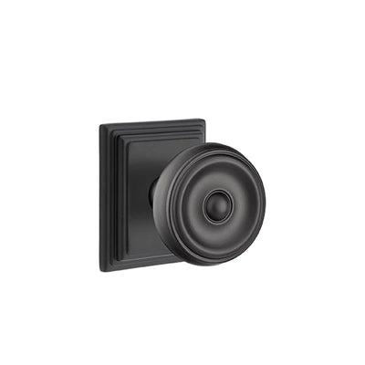 Emtek Waverly Knob with Wilshire Rosette in Flat Black