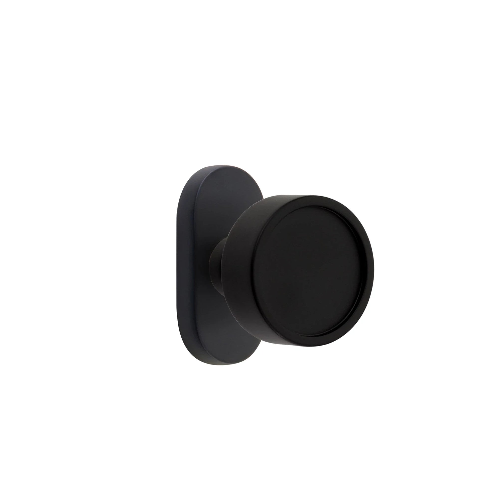 Emtek Verve Knob with Oval Stretto 1-1/2" x 3" in Flat Black
