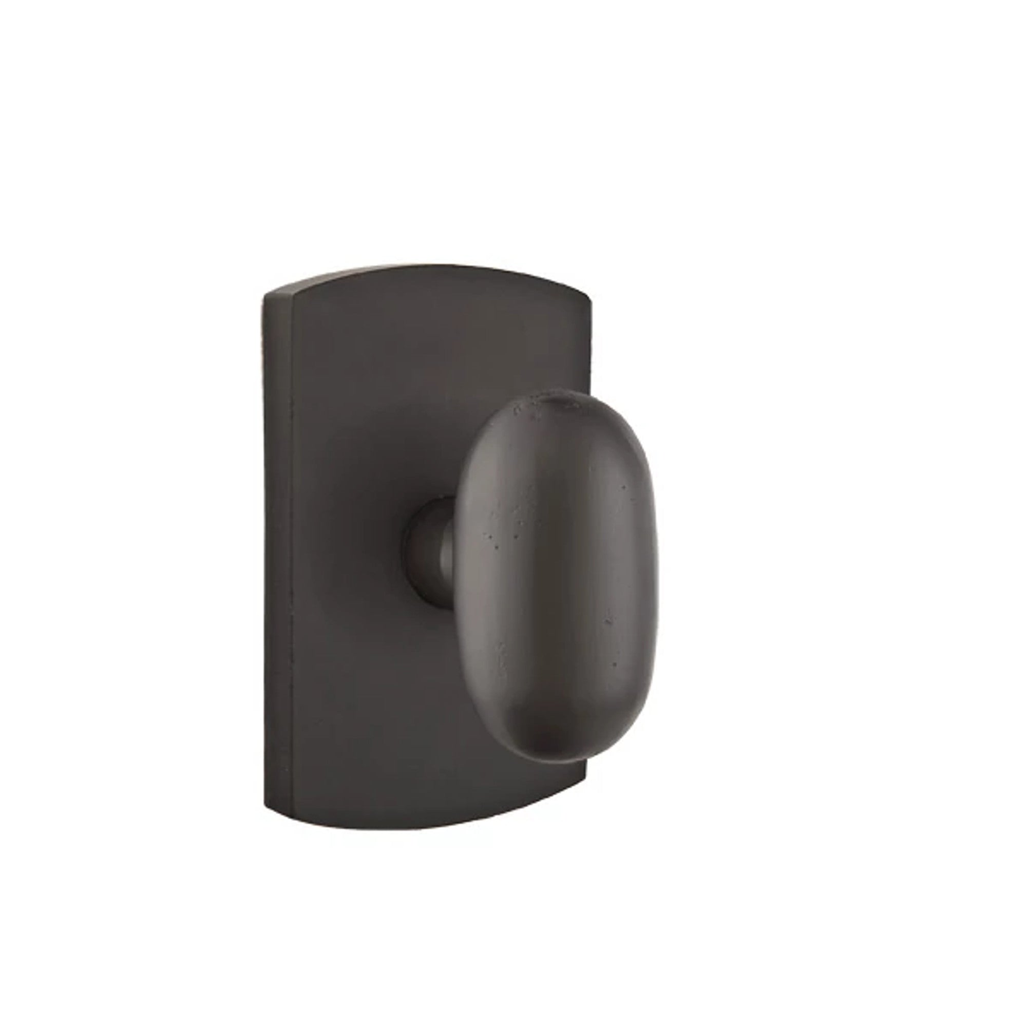 Emtek Egg Bronze Knob with #4 Rosette in Flat Black Bronze