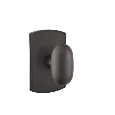 Emtek Egg Bronze Knob with #4 Rosette in Flat Black Bronze