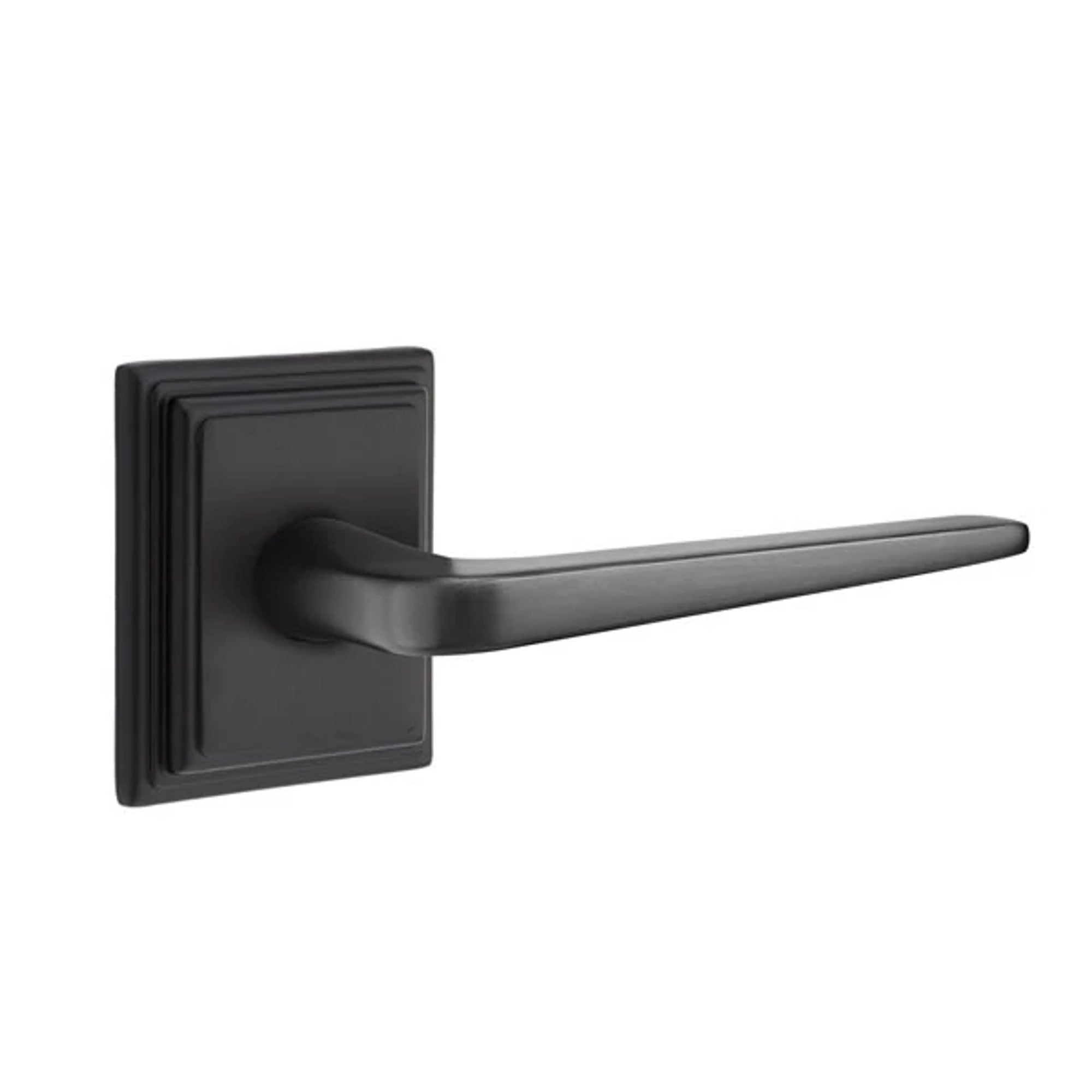 Emtek Athena Lever with Wilshire Rosette in Flat Black