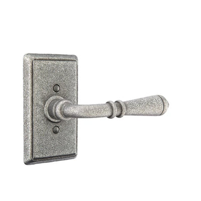 Emtek Normandy Lever with Wrought Steel #3 Rosette in Satin Steel