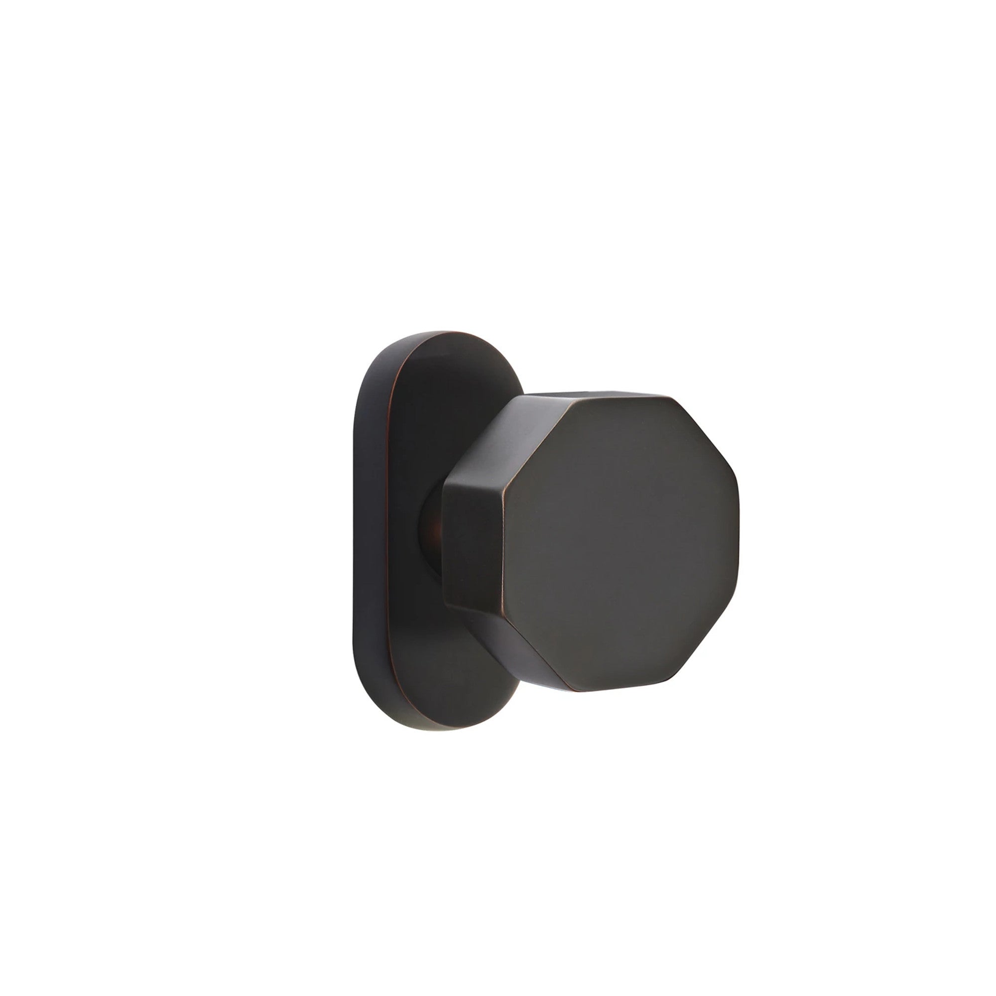 Emtek Octagon Knob with Oval Stretto 1-1/2" x 3" in Oil Rubbed Bronze