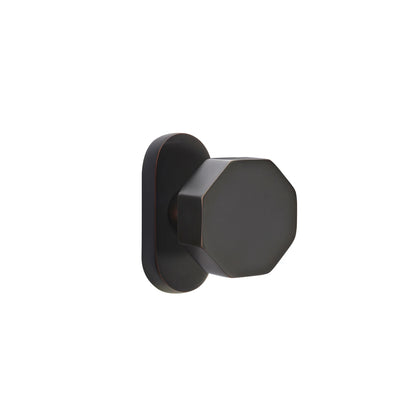 Emtek Octagon Knob with Oval Stretto 1-1/2" x 3" in Oil Rubbed Bronze